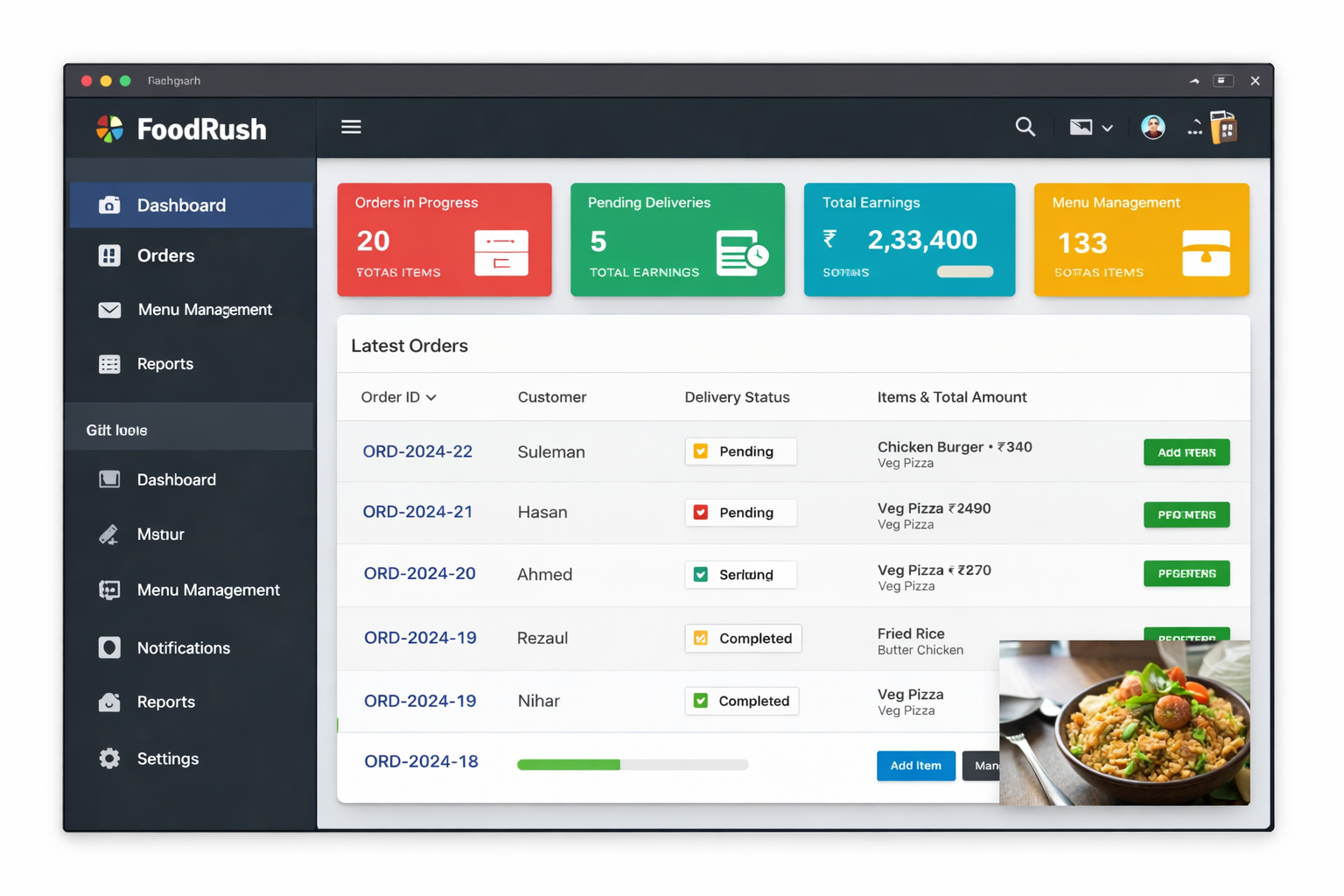 FoodRush Seller System